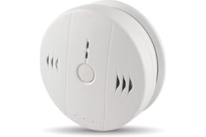Shackcom Combination Smoke and Carbon Monoxide (CO) Detector Alarm 1 Pack, Protect Your Home from Fire and Gas Leaks, Even When You're Away, Battery Operated