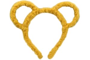 LEGLO Chipmunk Ears Headband - Yellow Bear Ears Headband - Halloween Costumes | Lightweight Non-Slip Plush Hair Accessory for Skincare, Spa, Party, Events | For your Halloween, Holiday, or Casual Look