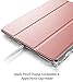 Poetic Lumos X Case Designed for iPad Air 3 (10.5 Inch, 2019), iPad Pro 10.5 Case, Smart Cover with Pencil Holder, Flexible Soft Clear TPU Back, Slim Fit Trifold Stand Folio Front, Rose Gold/Clear