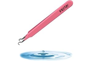 Blackhead Acne Extraction Tweezers - FEITA Pro & Surgical-Grade Stainless Steel Bend Curved Comedone Extractor Tweezer Tool f
