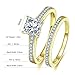 Bonlavie Princess-Cut Cubic Zirconia 18k Gold 925 Sterling Silver Wedding Band Bridal Ring Sets 9
