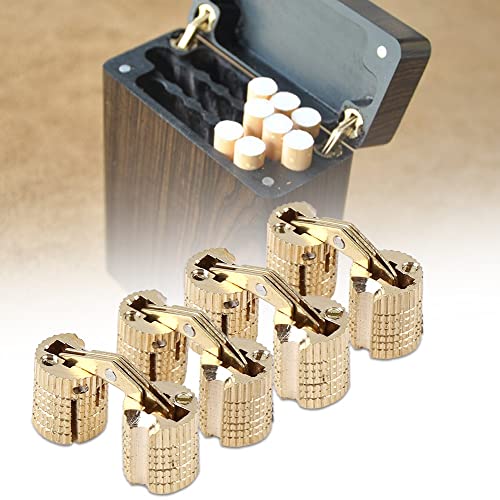 4Pcs Hidden Furniture Hinges Brass Concealed Hinges Barrel Hinge 0.31 * 0.71in