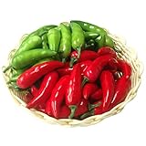 Gresorth 50pcs Artificial Lifelike Simulation Red and Green Pepper Chili Paprika Home Kitchen Decoration Photo Props