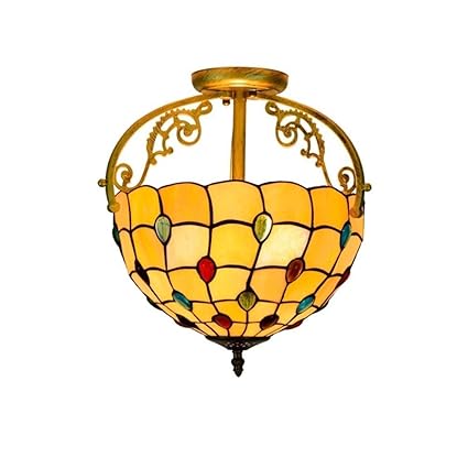 New Tiffany Ceiling Light Fixture Semi Flush Ceiling Lamp 14 Inch