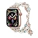 TILON For Apple Watch Band 42mm 44mm 45mm 49mm Series 9 8 7 6 5 4 3 2 1&SE, Adjustable Wristband Handmade Night Luminous Pearl iWatch Bracelet with Essential Oil/Perfume Storage Pendant for Women(Rose Gold)