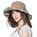 Women Wide Brim Sun Hat Summer Outdoor Foldable Beach Cap Khaki