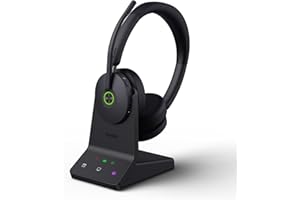 Yealink WH68 ANC DECT&Bluetooth Wireless Headset,606ft Long Rang 96% Active Noise Cancellation StereoTeams Headphones with 6X Noise Cancelling Mic,32H Call,Work Dual Ear Headsets (PC,CellPhone,Laptop)