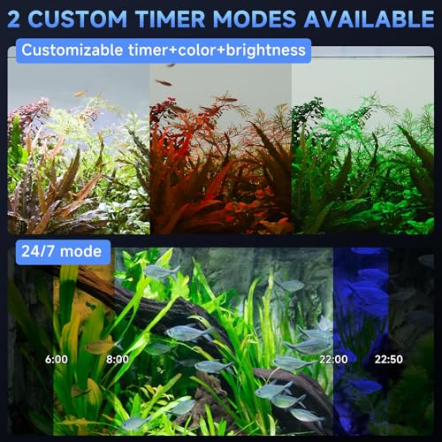 hygger Three Channel Clip On LED Aquarium Lighting, 36W Full Spectrum Aquarium Lamp, 24/7 Lighting and DIY Mode with 7 Colours, Adjustable Brightness Fish Tank LED Light for Aquariums 115-227L (3)