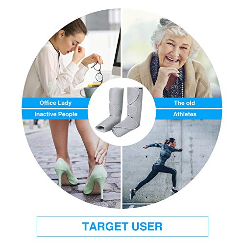 FIT KING Leg Massager for Circulation Air Compression Foot and Calf Massager with Handheld Controller 2 Modes 3 Intensities (with 2 Extensions) - Thumbnail 4