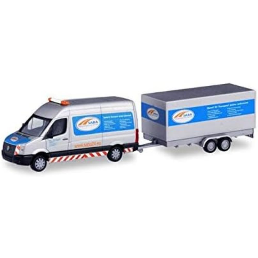 Volkswagen Crafter high roof body with tandem box trailer "SABA Transportservice".