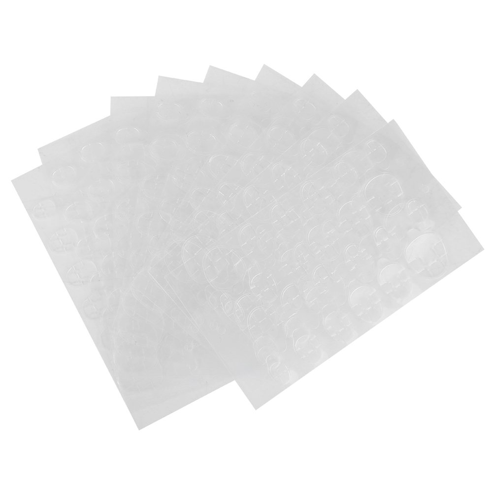 10 Sheet/240Pcs Double Sided Adhesive Glue Transparent Clear Sticker Tape for Fake Nails Tips Manicure