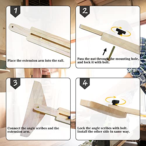 BRMDT Stair Tread Template Tool, Stair Jig Angle Finder Layout Tool for