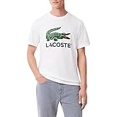 Lacoste Unisex-Adult Regular Fit Short Sleeve Crew Neck Tee Shirt W/Large Croc & Lacoste Graphic on The Front of The Chest