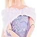 Luxurious Elegant Chinese Blue And White Porcelain Design Elements Floor Length Bridal Gown,For Barbie Dolls(With A White Shawl)