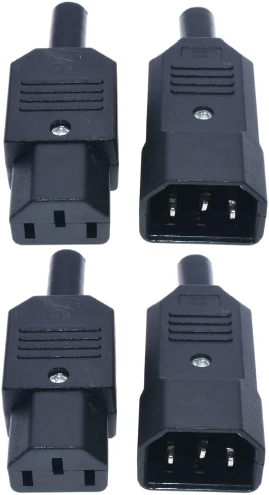 YINGSC IEC 320 C14 Power Plug Socket 2 Pair Panel Mount 250V 10A Connector
