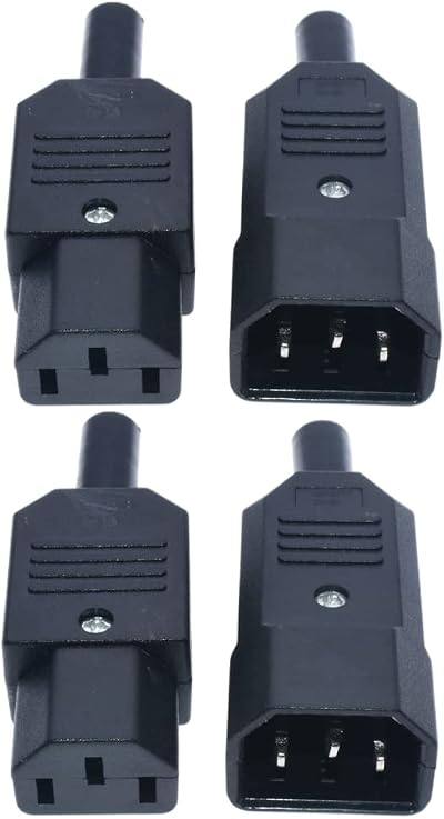 YINGSC IEC 320 C14 Power Plug Socket 2 Pair Panel Mount 250V 10A Connector