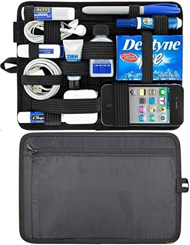Grid Organizer for Digital Gadgets, Accessories, Utility Items, Cable Organizer, Hard Drive Case, Stationaries and Other Items With Back Zip Pouch