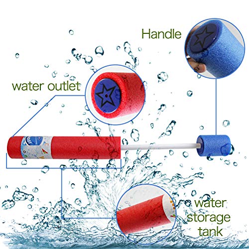 ToyerBee Water Guns(3 Packed), Large Diameter Foam Water Toys for Kids, Water Blaster Shoots up to 35ft, Squirt Guns for Kids&Toddler&Adult, Best Summer Toys in Swimming Pool, Beach