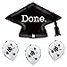 Black and White Graduation Party Grad Cap Balloon Bundle