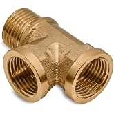 T Adapter 1/2 inch Female Pipe Thread Adapter Fittings Brass Connector Tee Adapter