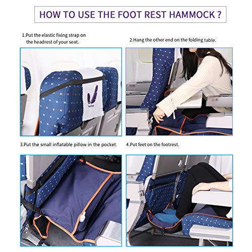 Travel Bread Airplane Footrest Hammock, Portable Travel Footrest with
