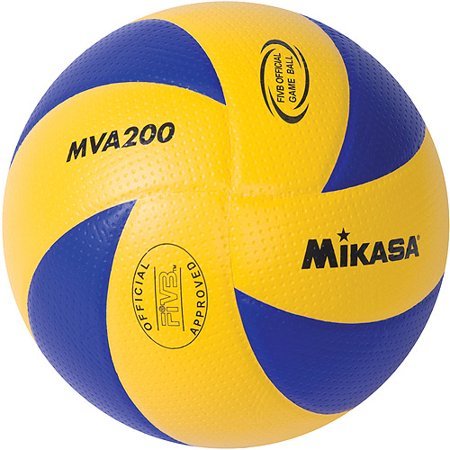 Mikasa MVA200 Original Olympic Official FIVB Game Ball Indoor Volleyball, Blue/Yellow
