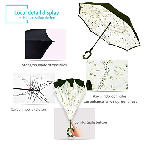 image for ZOMAKE Double Layer Inverted Umbrella Cars Reverse Umbrella, UV Protec