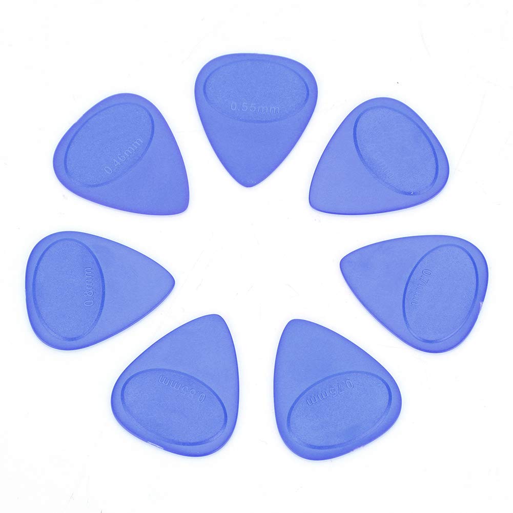 Guitar Pick Plectrum, 10 Pcs Guitar Pick Holder Plectrum Musical Instrument Accessory (0.46mm-1mm Thickness)(Blue)