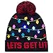 Goodstoworld Knit Led Ugly Christmas Hats Womens Mens Black Beanie Festival Party Light Up Knit Xmas 6 Colorful Lights Funny Sweater Hat For Family Girls Boys