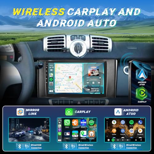 Car Radio for Mercedes Benz Smart Fortwo 2011 – 2015 [2G+64G] Android Car Radio 9 Touch Screen with Carplay and Android Wireless/Bluetooth/WiFi/Bluetooth/EQ/FM RDS Radio