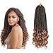 3S Wavy Ends Box Braids Crochet Braiding Hair Extensions Ombre Brown Synthetic Goddess Box Braids With Free Curly End Crochet Braids For Woman Girls 22strands/pack (18inch,T27)