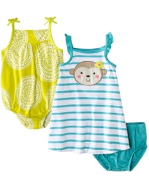 Just One You Made By Carter's Infant Girls 3pc Monkey Dress Set