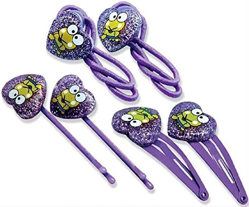 EMM Prime 6 Piece Cute Hair Set for Baby Girls and Toddlers Funny Lovely Pin Clip Elastic for Kids Ladybug Pony Pineapple Slug Frog Figures Birthday Party Casual 3 pack