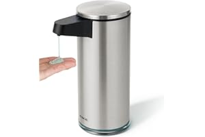 AIKE SensePro Automatic Soap Dispenser Type-C Rechargeable, Brushed Stainless Steel Finish 12.8 fl.oz. for Liquid Soap