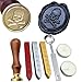 FQL Skull Vintage Rosewood Wax Seal Stamp Set with Gold Red Silver Sticks