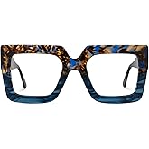 Zeelool Stylish Thick Oversized Square Blue Light Blocking Glasses for Women 100% UV400 Protection Brandon VFP0306