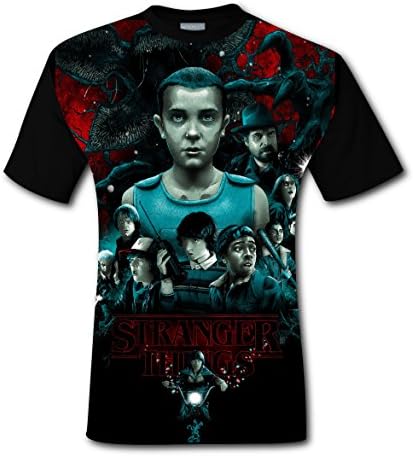 Mens Stranger Things 3D Short Sleeve Tee Creative T-Shirts M