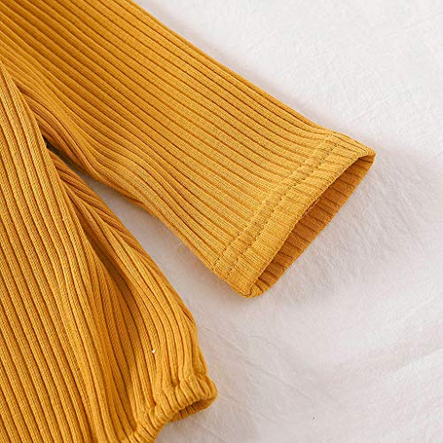 Tomppy Newborn Baby Boys Girls Long Sleeve Romper Solid Kimono Robe Bodysuit Pajamas Infant Unisex Clothes Yellow - Thumbnail 5