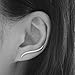 Leaf Studs Ear Crawler Earrings Cuffs Climber Ear Wrap Pin Cute Women Vine Pierced Charms Hoops Jewelry Silver Plated
