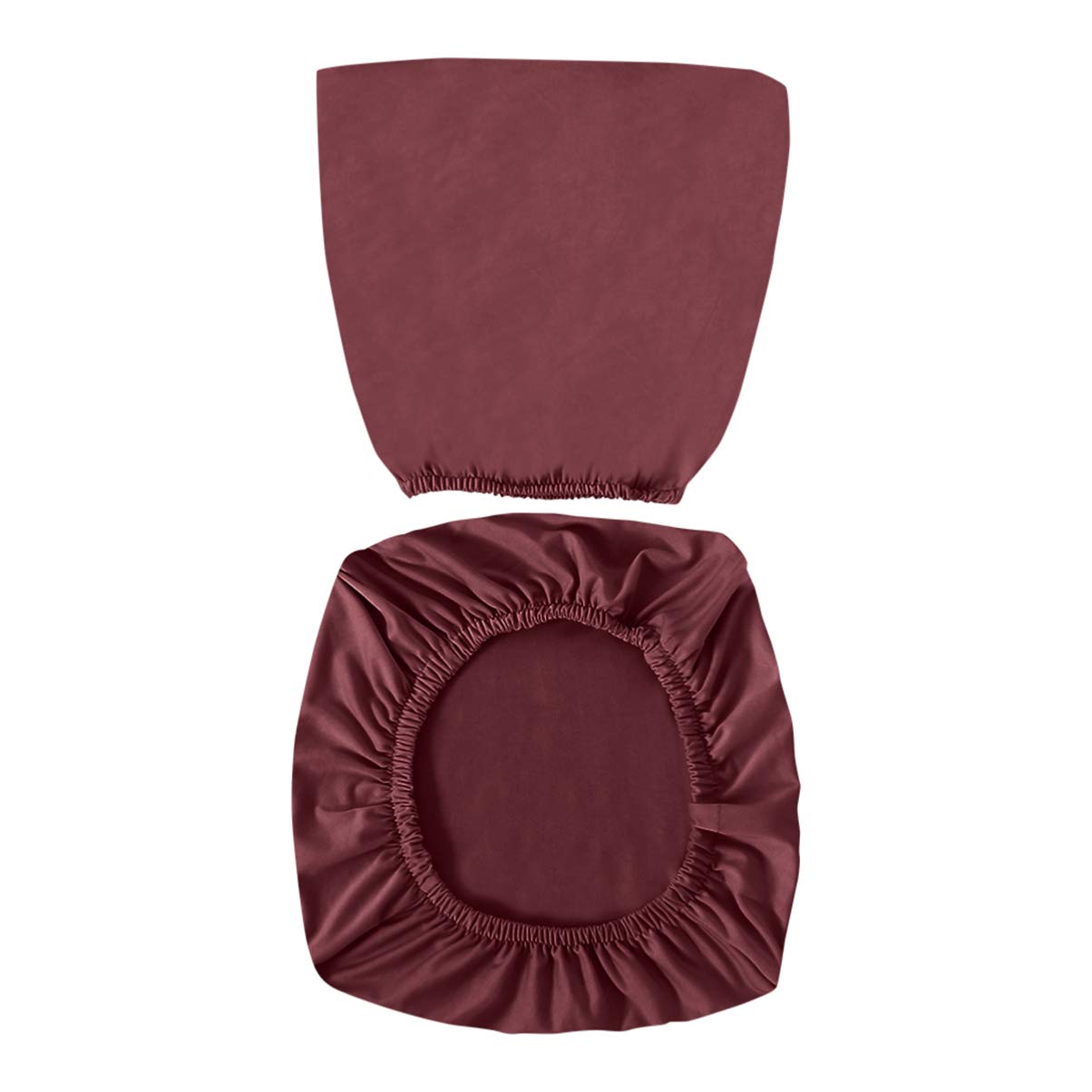 VOSAREA Office Chair Covers Stretch Computer Desk Chair Slipcovers Protector Removable Washable Chair Seat Cushion Protectors (Wine Red)