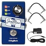 Digitech JMEXTV JamMan Express XT Compact Stereo Super Looper blue Packed with pro level features True Bypass JamSync Pedal Kit with a Pair of guitar pedalboard patch cables and ac power adapter
