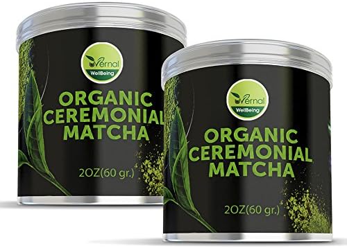 2 Pack uVernal WellBeing Organic Ceremonial Matcha - Best Taste - USDA Organic -Energy Booster - Green Tea Powder 2oz