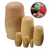 Koogel 6 Set Plain Nesting Dolls, Nesting Dolls DIY Kids Nesting Dolls Blank Nes
