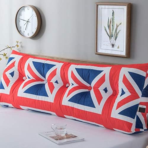 Headboard Soft Reading Pillow, Back Support Pillow Triangular Reading Pillow Rest Pillow Soft Upholstered Wedge Pillow Cushion-Q-width60Cm