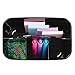 mDesign Plastic Small Office Storage Organizer Utility Tote Caddy with Handle for Cabinets, Desks, Workspaces - Holds Desktop Office Supplies, Pencils, Staplers Lumiere Collection, 2 Pack, Black