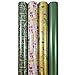JAM PAPER Assorted Gift Wrap - Christmas Wrapping Paper - 180 Sq Ft Total - Lush Classic Christmas - 4 Rolls/Pack
