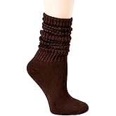Slouchy Knee High Boot Socks Women Knit Long Tube Scrunch Socks for Casual Wear & Daily Use Size 6-11