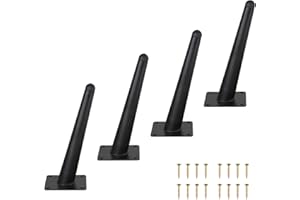 LOSODONA 8 Inch Furniture Legs Set of 4 Oblique Furniture Legs Metal Table Legs Modern Style Sofa Legs Chair Legs Heavy Duty Sofa Replacement Feet for Couch, Nightstand, Ottoman, Cupboard (Black)