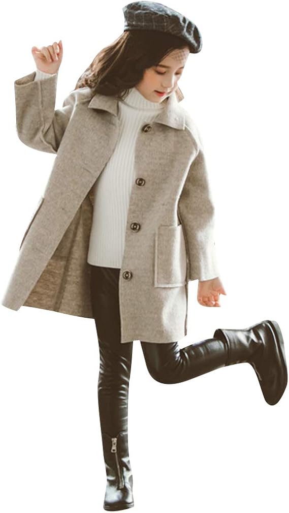 Amazon 110 160cm チェスターコート キッズ トレンチコート 膝丈 ラシャコート 厚手 オーバーコート 子供服 女の子コート フォーマル 子供ジャケット チェスターフィールド 秋冬 アウター ジュニア 防寒 通園 通学 入学式 入園式 結婚式 卒業 コート ジャケット 通販