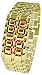 Youyoupifa Men's Stainless Steel Lava Red LED Digital Bracelet Watch (Gold)